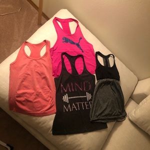 4 XS/S workout active athletic sport tanks camis